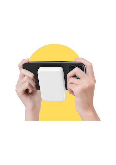 Benks MP03 10000 mAh Magsafe Magnetic Powerbank 10W Kablosuz Taşınabilir Hızlı Şarj Cihazı - ZORE-219875 Beyaz