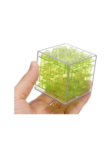 Demir Bilyeli Labirent Zeka Küpü Akıl Küpü Küp - Yeşil