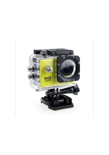 Sarı Su Geçirmez Geniş Melek Lens 1080p Dvr Kamera Spor Kamera Kamera Kaydedici Ultra Hd Kamera