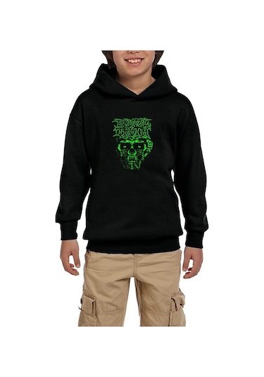 Brutal Truth Graphic Siyah Çocuk Kapşonlu Sweatshirt