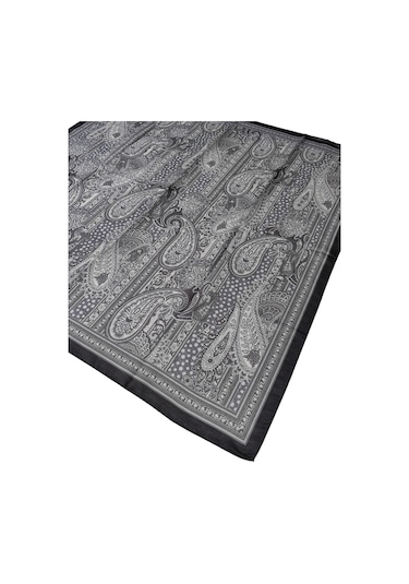 Enba Pamuklu Etnik Desenli Soft Eşarp Siyah