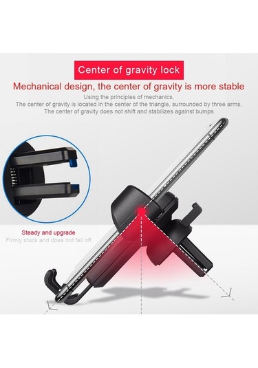 Pazly Havalimanı Klipsli Çok Amaçlı Telefon Tutucu - Tek Elle Kullanım, Yerçekimi Kilidi Siyah Siyah