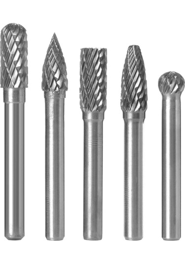 Kosona 5'li Tungsten Çelik Döner Freze Uçları - 6mm Sap, 8mm Baş Çapı - Acdfg Seti