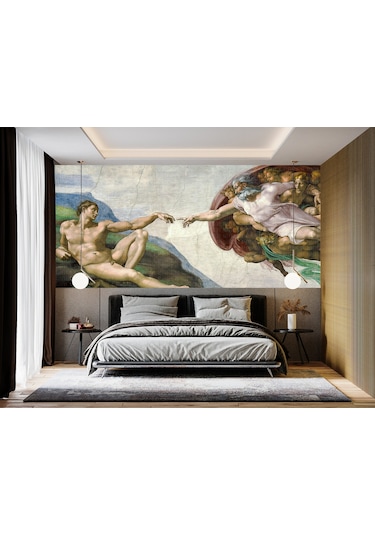Michelangelo Sistine Şapel Poster Duvar Kağıdı Renkli