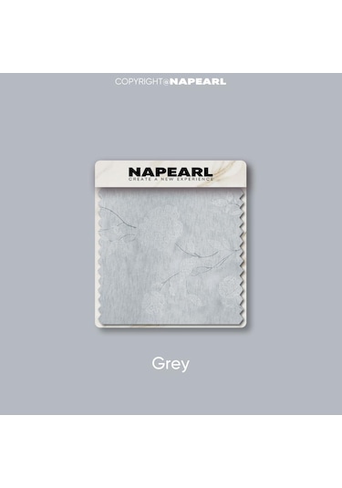 1 Adet Napearl Modern Taklit Keten Baskı Tül Perde Çiçek Desenli Pencere Sırf Perde Ev Dekor İçin Gri