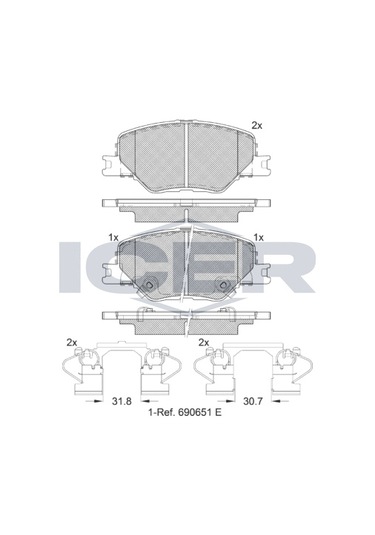 ÖN FREN BALATASI OPEL INSIGNIA B 2017-2022 16JANT (ICER SPAIN)