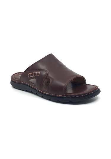 Luis Figo Deri Günlük Ortopedik Erkek Büyük Numara Terlik 39-49 Kahverengi