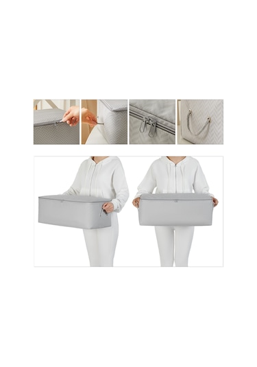 Ocean Home Textile Orta Boy Gri Balıksırtı Hurç 52 x 28 x 21 cm