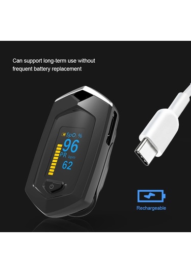 Sones Taşınabilir Pulsioximetro Parmak Spo2 Nabız Oksimetresi Siyah