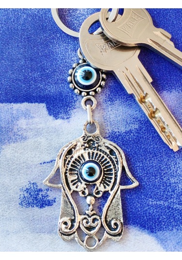 Moncuk Design Nazar Boncuklu Fatımanın Eli Metal Anahtarlık
