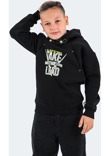 Slazenger DO IN Çocuk Kapüşonlu Siyah Sweatshirt