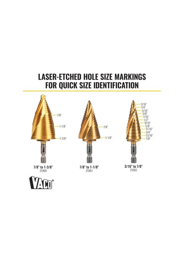 Klein Tools 25951 Elektrikçi Kademeli Matkap Ucu Seti, Spiral Çif