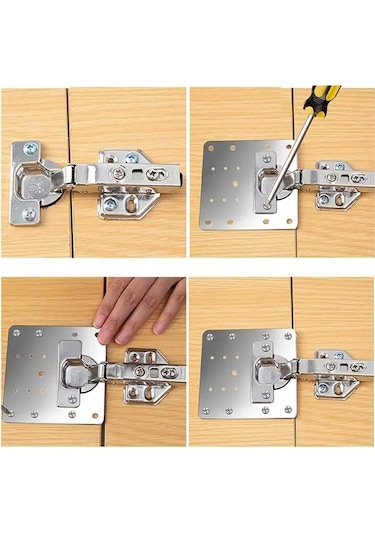 Paslanmaz Çelik Menteşe Onarım Plakası - Popvitrin