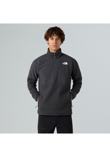 The North Face M Glacier Heavyweight 1/2 Zip Erkek Polar-30512 Koyu Gri