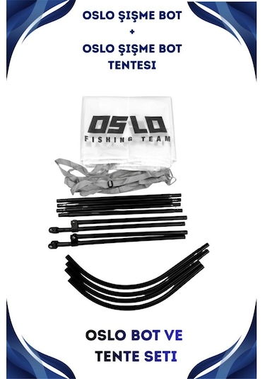 Oslo Fishing Team Mavi Beyaz Şişme Bot Ve Tente Seti