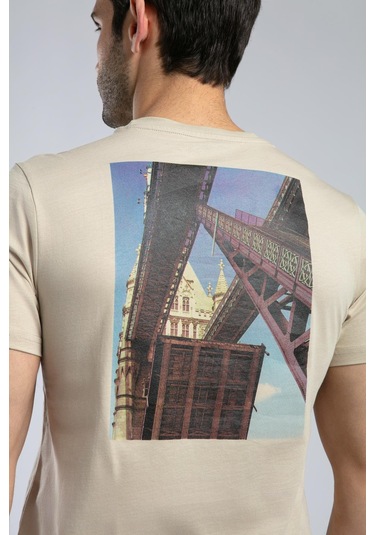 Lee Cooper Rinaldo Erkek O Yaka T-shirt Bej-19958 Bej