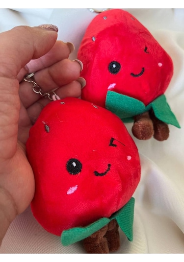 Çilek Anahtarlık Çilek Çanta Süsü Charm 1 Adet