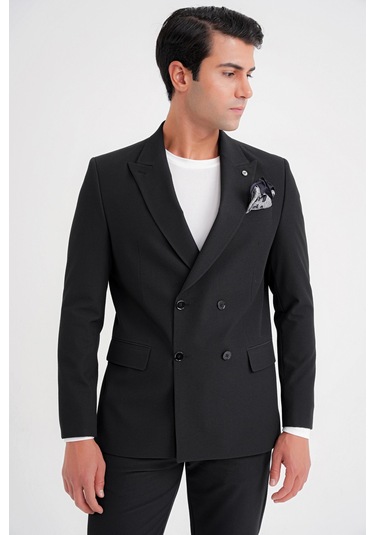 C 719 Ceket Comfort Siyah Siyah