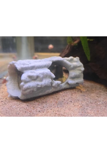Akvaryum Kaya Dekoru Karides Evi Balık Saklanma Taşı Beyaz Renk