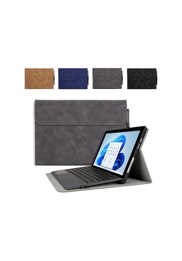 Yifomall Microsoft Surface Pro 4/5/6/7/7+ Ve Go 3 İçin Bluetooth Klavye Dahil Tam Kaplama Düşme Koruyucu Yumuşak Kılıf - Siyah