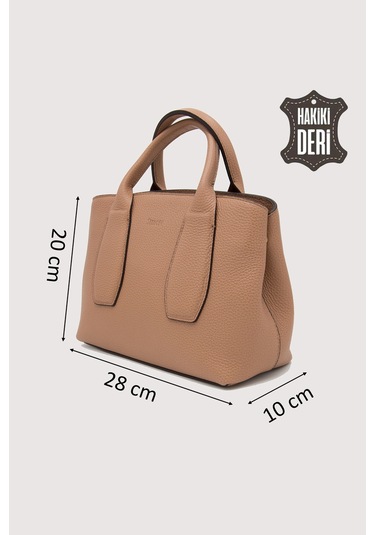 Hakiki Deri Kadın El Çantası Taba Smr9226 Taba