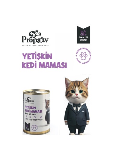 Propaw Premium Parça Etli Jöleli Ciğerli + Tavuklu + Kuzulu + Balıklı Tanışma Paketi Yetişkin Kedi Maması 4 x 415 G