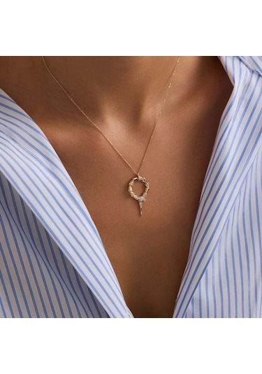 Sembolgold Yılan Kolye Özel Tasarım 3.0 Cm Uc 45 Cm Zincir T14385 Renkli