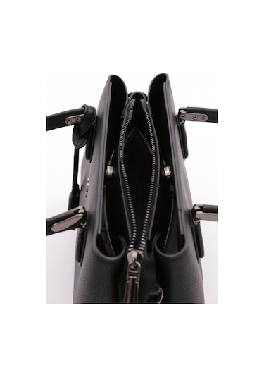 Dgn 549 Kadin Çiçek Süslemeli Fermuarli Çanta 549-2323-R1534 Siyah