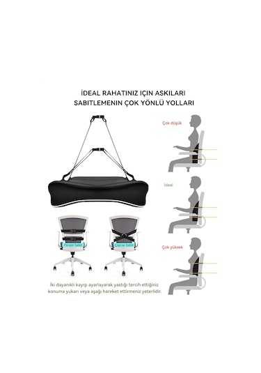 Tcherchi Ergonomik Bel Desteği Minderi, Araba Koltuğu İçin Hafızalı Köpük Sırt Desteği, Anti-statik Kılıflı Sırtlık Ofis Oyun Koltuğu
