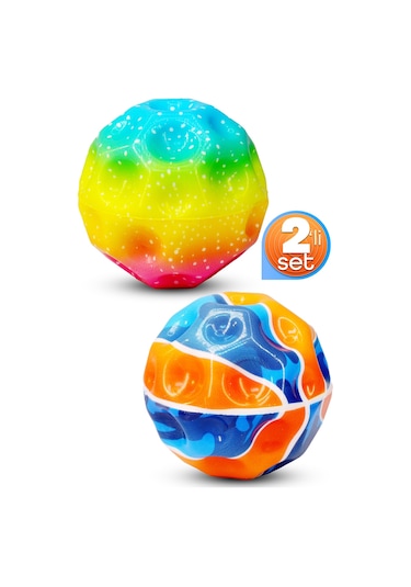 2li Yükseğe Zıplayan Top Galaksi Uzay Ay Topu Aşırı Zıplayan Bahçe Oyuncağı Basket Gökkuşağı