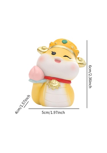 Suntek Çin Yeni Yılı Yılan Heykelciği Dekoratif Sarı