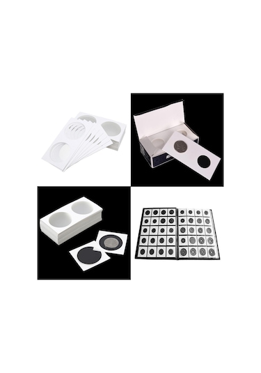 Homyl 50 Adet Karton Madeni Para Toplama Tutacağı 2x2 29mm Beyaz