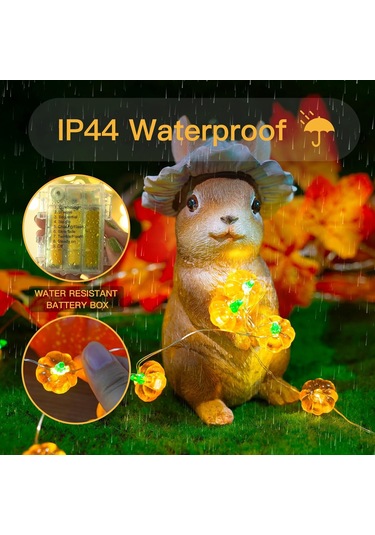 Pil İle Çalışan Balkabağı Işıkları, 16,4 Ft 50 Led Sonbahar Işıkları Dış Mekan Su Geçirmez, Turuncu Cadılar Bayramı Şükran Günü Işık Dizisi, İç Mekan Dekoru Çok Renkli