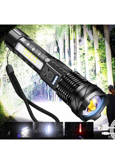 Suntek Meşale Kamp Meşalesi Pratik Projektör Led El Feneri 1200mah Çok Renkli