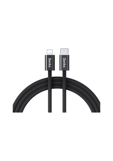 Benks D46 60 W 2 M Type-C To Lightning Örgülü Şarj Ve Data Kablosu Siyah