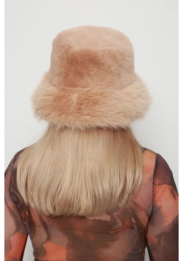 Kadın Peluş Bucket Kalpak Şapka 1143 Rkş-14 Camel Camel