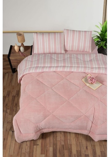 Kristal Soft Relax Uyku Seti Çift Kişilik Pudra Pudra