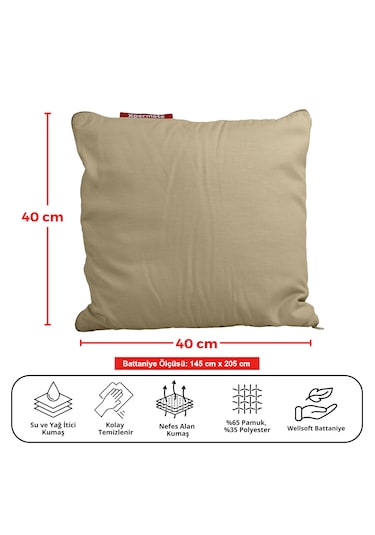 Xpermate Tv Battaniye Yastık Welsoft Battaniye 145x205 Bej