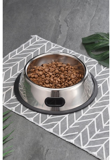 Paslanmaz Çelik Kaymaz Taban Kedi Köpek Mama ve Su Kabı 250 ML