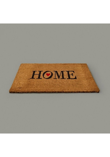 Giz Home Kırmızı Kalp Kapı Önü Paspası - Bej - 35x60 Cm Bej