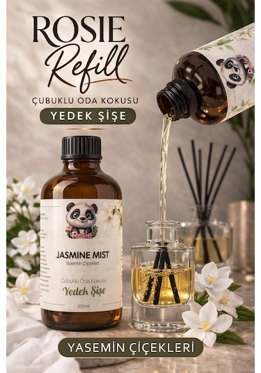 Rosie Jasmine Mist Çubuklu Oda Kokusu Yedek Şişe 250 Ml Reed Diffuser Refill Fresh
