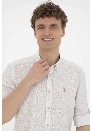 U.s. Polo Assn. Erkek Haki Gömlek Desenli 50288670-vr027 Yeşil