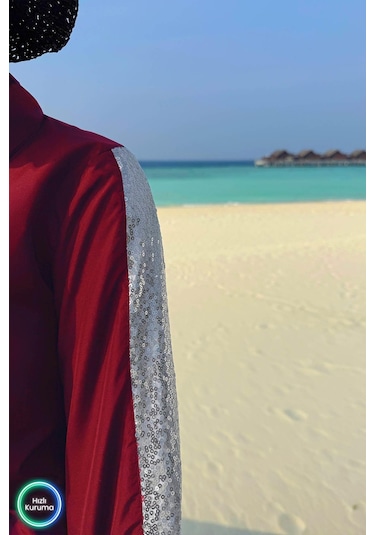 Kahijab Payet Detay Tesettür Mayo - Bordo Bordo