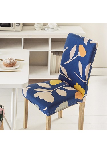 Geeroyoo Mediterranean Desenli Tüm Mevsimler Kullanıma Uygun Tam Kaplama Lastikli Sandalye Kılıfı - Dayanıklı Poliester Ev Dekoru Koruyucu Örtü DiğER