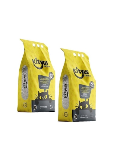Kityus Bebek Aktif Karbonlu Topaklaşan Bentonit Kedi Kumu 2 x 10 KG