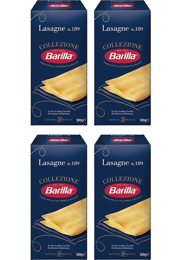 Barilla Lazanya Lasagne N.189 Sade Makarna 4 x 500 G