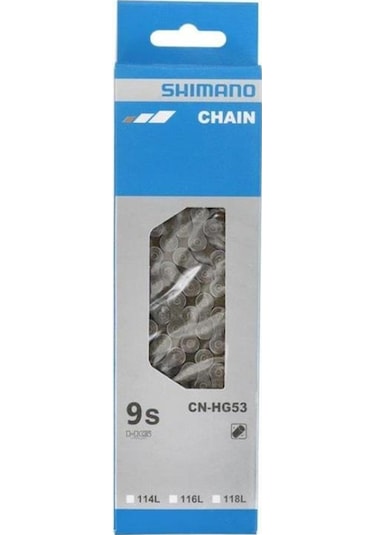 SHIMANO CN-HG53 BİSİKLET ZİNCİR 116 BAKLA 9 VİTES SİYAH GRİ - Gri