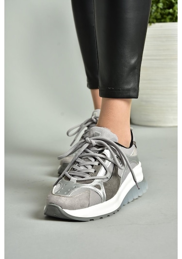 Fox Shoes S973413104 Gri Kumaş Spor Ayakkabı Sneakers Gri