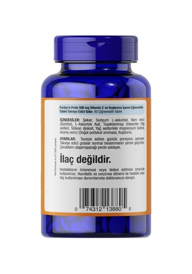 Puritan's Pride Vitamin C 500 Mg With Rose Hips 90 Tablet