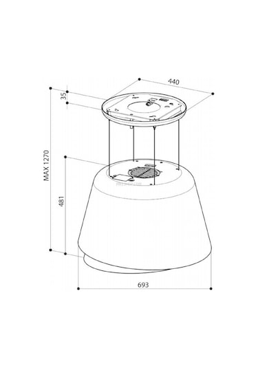 Faber Belle Plus Ada Tipi 70 CM Davlumbaz